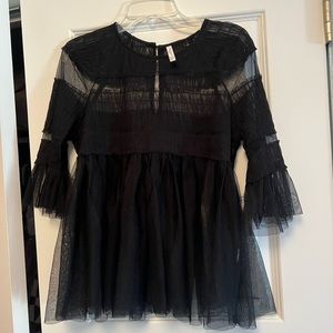Zara Tulle Black Top